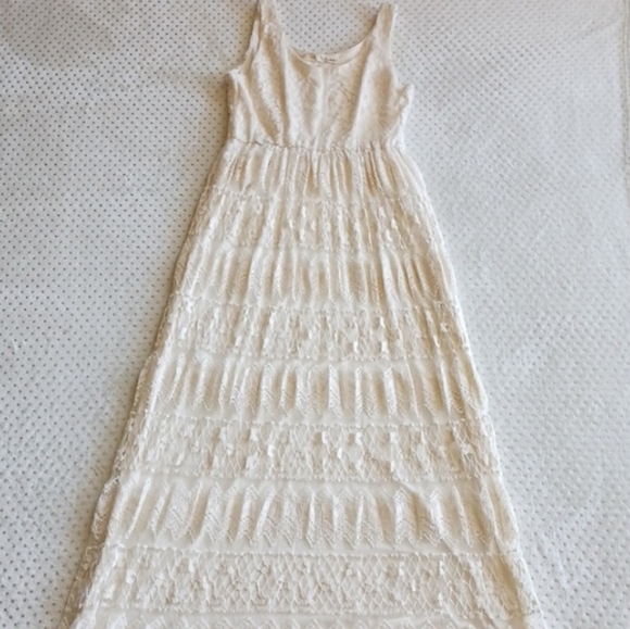 Absolutely gorgeous off white Hippie boho chic Lacey maxi dress Size small - Picture 3 of 16